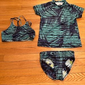 Athleta bottoms size 14 top size 14 rash guard size 14